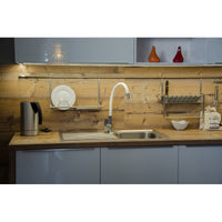 Miscelatore lavello in memory foam con aeratore AMUR in ottone cromato bianco