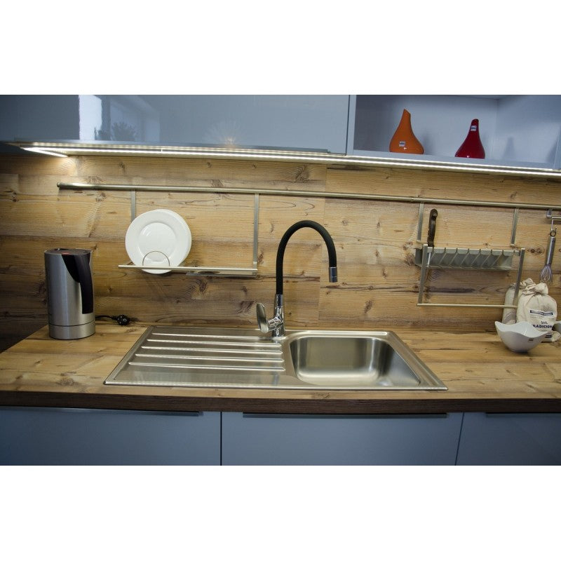 Miscelatore lavello in memory foam con aeratore AMUR in ottone cromato nero