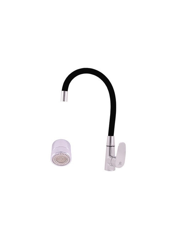 Miscelatore lavello in memory foam con aeratore AMUR in ottone cromato nero