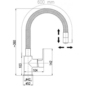 Lavello in memory foam in ottone oro nero COLORADO H. 36 cm