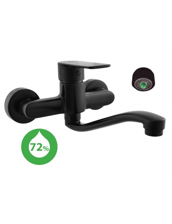 Miscelatore per lavello economico VLTAVA con bocca lunga in ottone nero