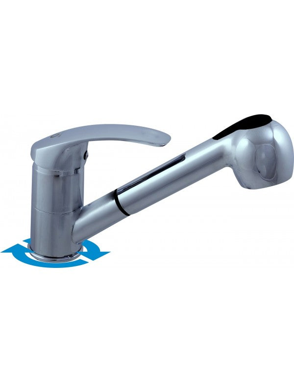 Miscelatore lavabo estraibile MISSISSIPI in ottone cromato