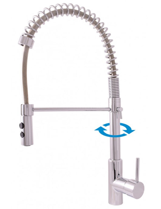 Miscelatore lavabo estraibile SEINA con tubo trecciato H. 38cm