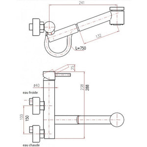 SEINA miscelatore lavabo estraibile in ottone cromato