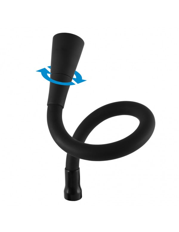 Miscelatore flessibile per lavello in memory foam COLORADO in ottone cromato nero