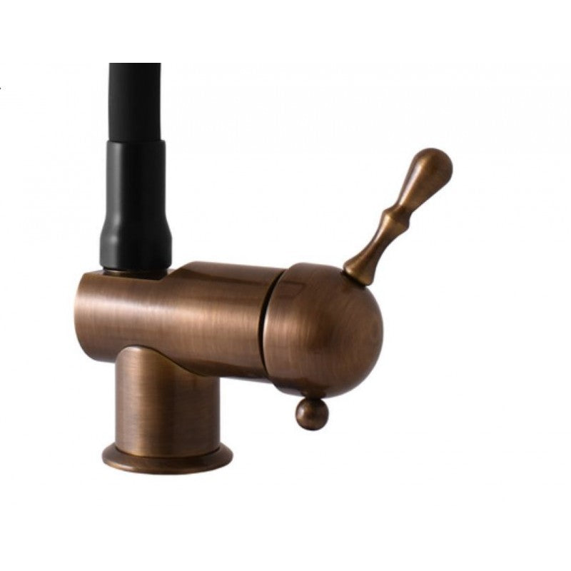 Miscelatore flessibile per lavello LABE in memory foam in ottone grezzo e nero