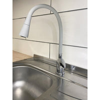 SAZAVA miscelatore flessibile per lavello in memory foam in ottone cromato bianco