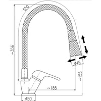 SAZAVA miscelatore flessibile per lavello in memory foam in ottone cromato bianco