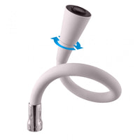 SAZAVA miscelatore flessibile per lavello a parete in memory foam in ottone cromato bianco