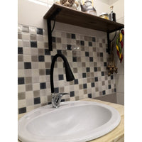 Miscelatore flessibile per lavello SAZAVA in memory foam in ottone cromato nero