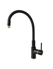 Miscelatore flessibile per lavello SEINA in memory foam in ottone oro-nero