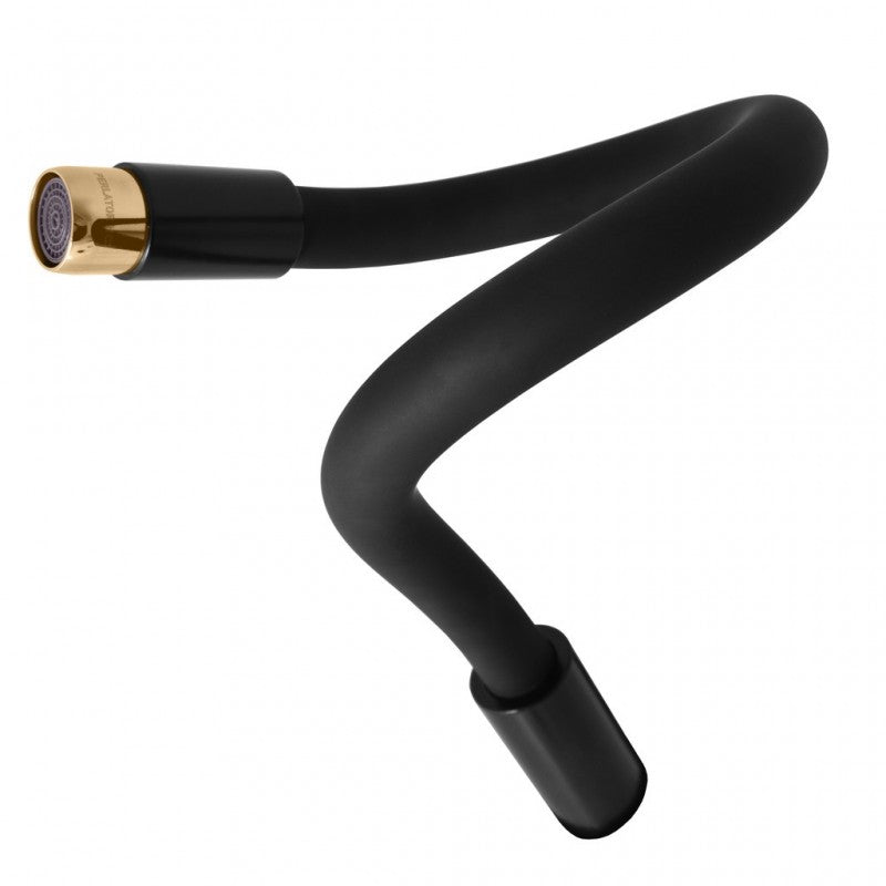 Miscelatore flessibile per lavello SEINA in memory foam in ottone oro-nero