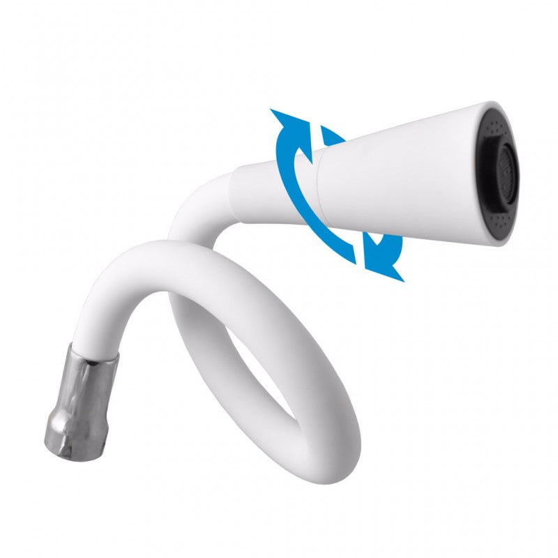 Miscelatore lavello flessibile a parete bianco con memory foam COLORADO H. 32,3 cm