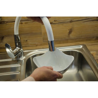 AMUR Miscelatore Flessibile per Lavello in Memory Foam in Ottone Cromato Bianco