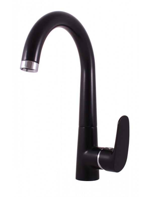 Miscelatore lavello alto girevole AMUR in ottone cromato nero