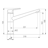 Miscelatore lavello alto girevole COLORADO in ottone cromato H.19,4 cm