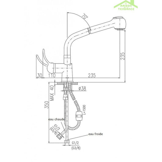 LABE miscelatore lavello con doccetta estraibile
