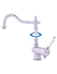 Miscelatore lavello LABE ottone cromato, maniglia in ceramica