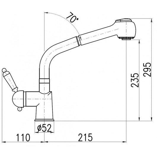 LABE miscelatore lavello in ottone cromato con manico in ceramica