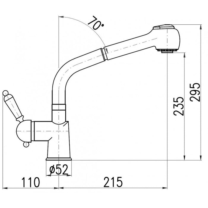 LABE miscelatore lavello in ottone cromato con manico in ceramica