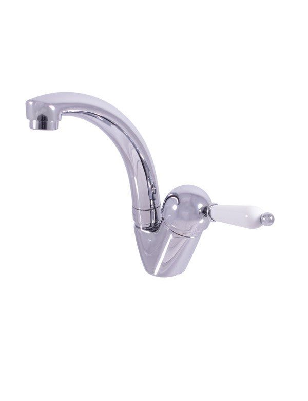 LABE miscelatore lavello girevole in ottone cromato con maniglia in ceramica