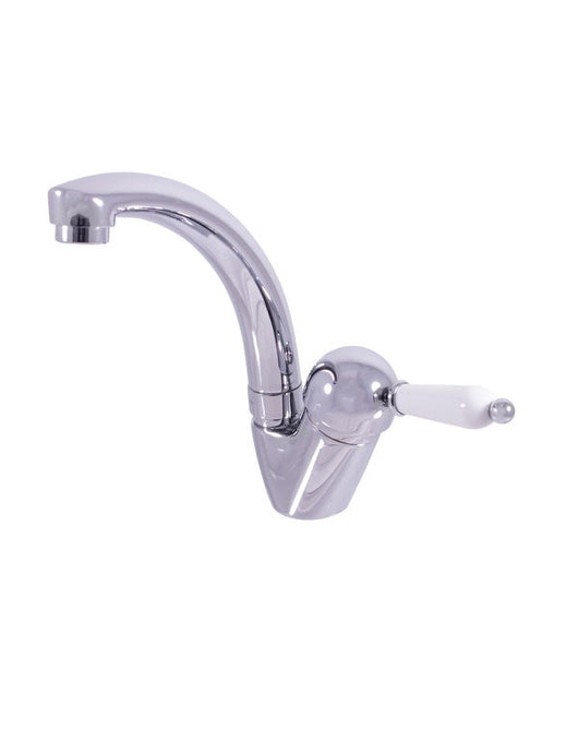 LABE miscelatore lavello girevole in ottone cromato con maniglia in ceramica