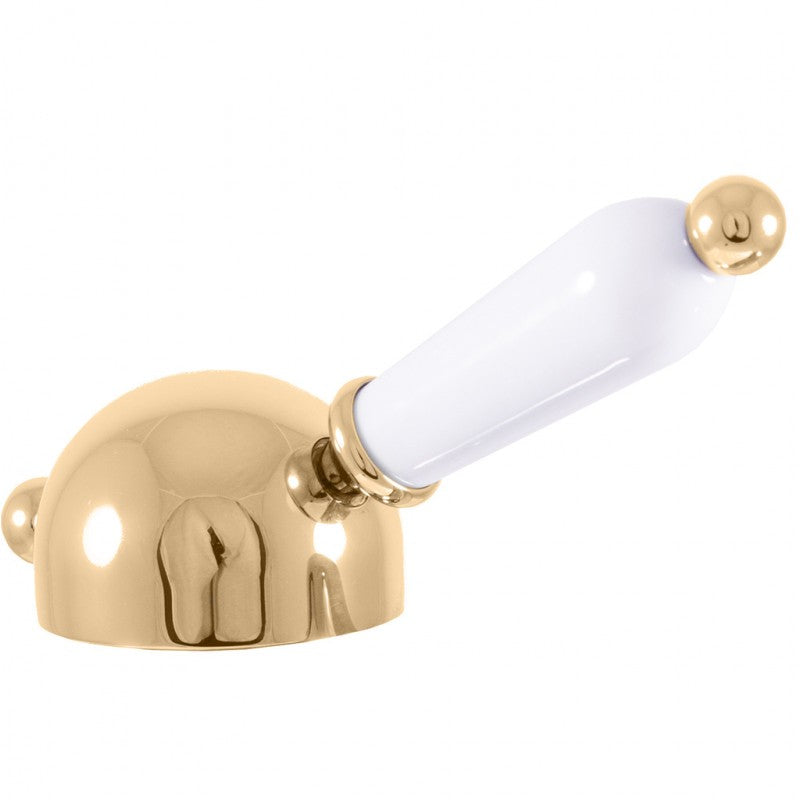 LABE miscelatore lavello girevole in ottone dorato con manico in ceramica