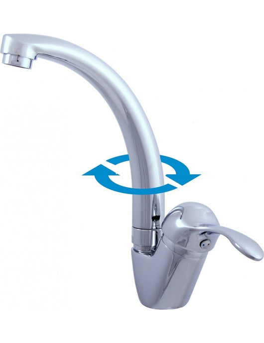 Miscelatore lavello girevole LABE in ottone cromato