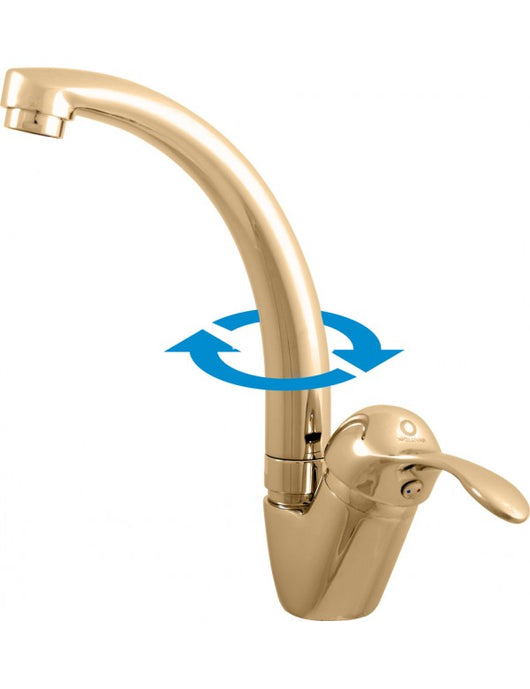 Miscelatore lavello girevole LABE in ottone dorato