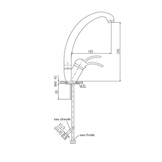 Miscelatore lavello girevole LABE in ottone dorato