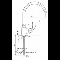 MISSISSIPI miscelatore lavello girevole in ottone cromato