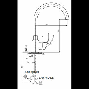 MISSISSIPI miscelatore lavello girevole in ottone cromato
