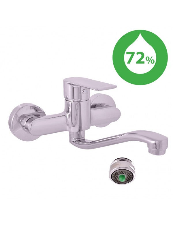 Miscelatore economico per lavello VLTAVA con bocca lunga in ottone cromato