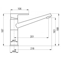 VLTAVA miscelatore economico per lavello girevole in ottone cromato