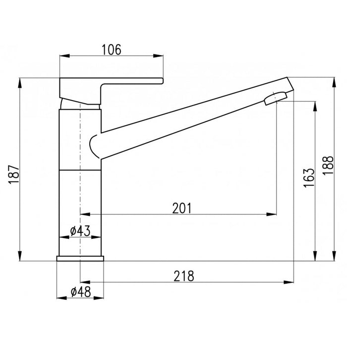 VLTAVA miscelatore economico per lavello girevole in ottone cromato