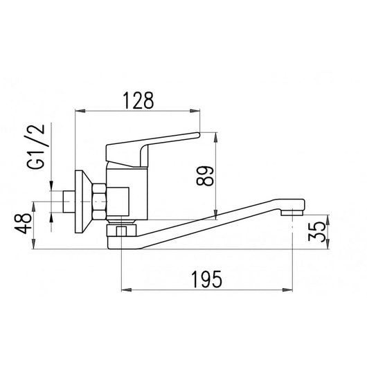 Miscelatore economico per lavello VLTAVA con bocca lunga in ottone cromato