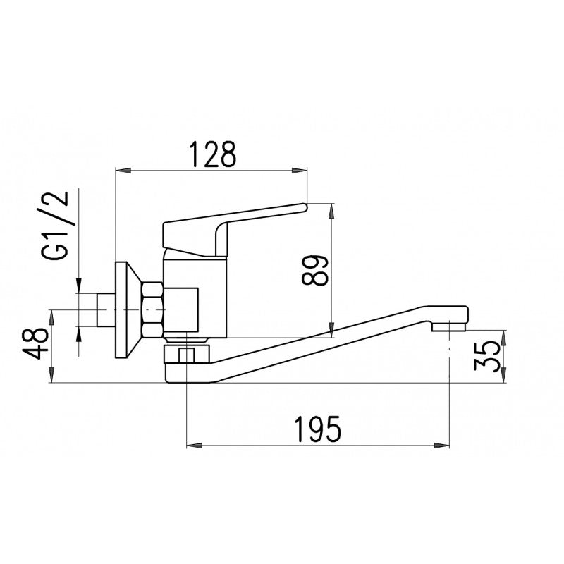 Miscelatore economico per lavello VLTAVA con bocca lunga in ottone cromato