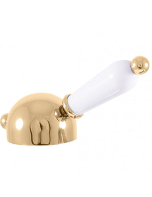 Miscelatore per lavello retrò LABE in ottone placcato oro con maniglia in ceramica