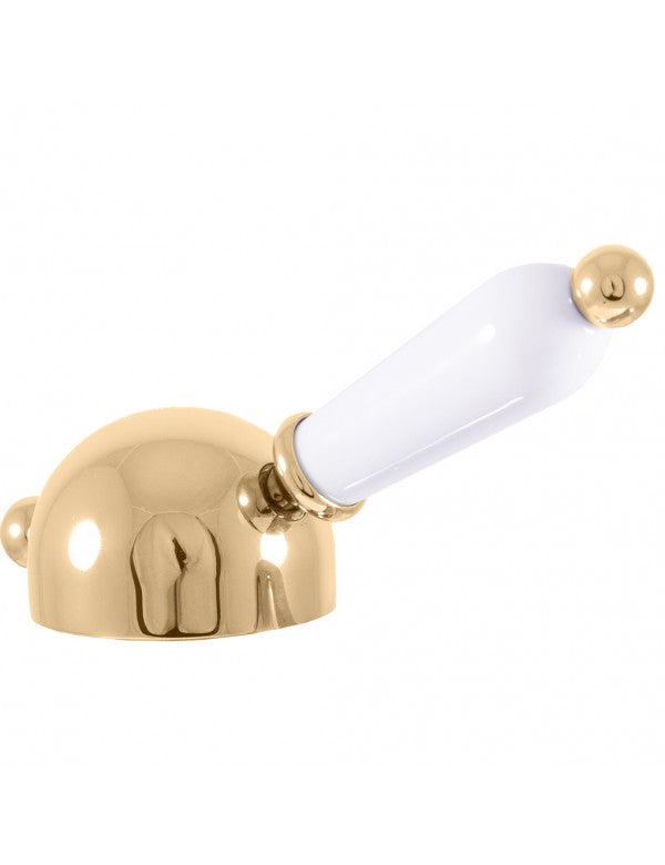 Miscelatore per lavello retrò LABE in ottone placcato oro con maniglia in ceramica