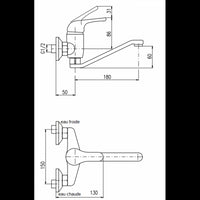 Miscelatore lavello girevole SAZAVA in ottone cromato