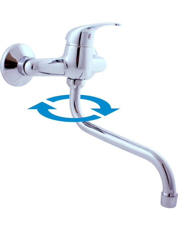 SAZAVA miscelatore lavello girevole in ottone cromato