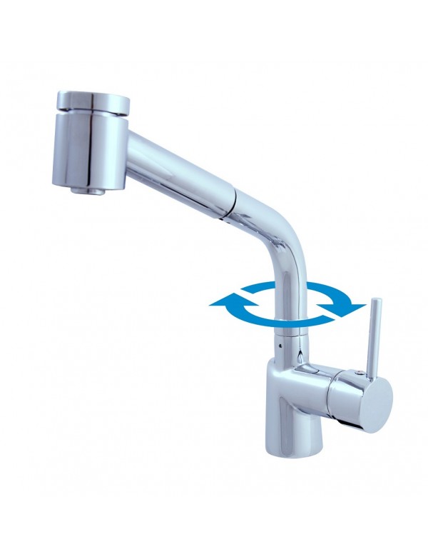 SEINA miscelatore lavello con doccetta estraibile ottone cromato