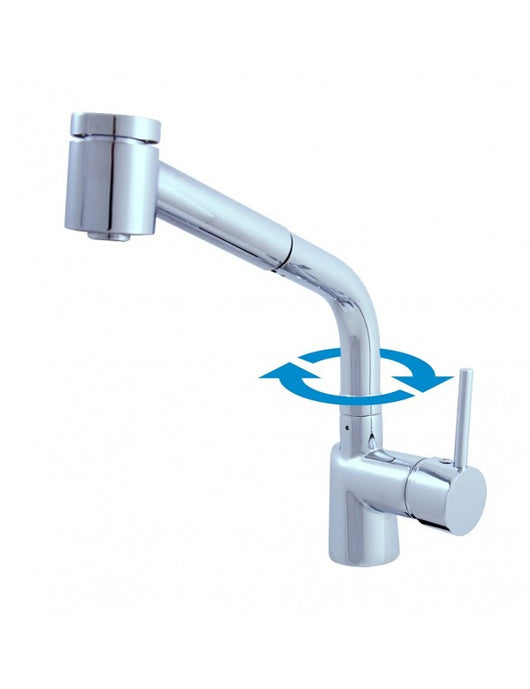 SEINA miscelatore lavello con doccetta estraibile ottone cromato