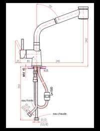 SEINA miscelatore lavello con doccetta estraibile ottone cromato