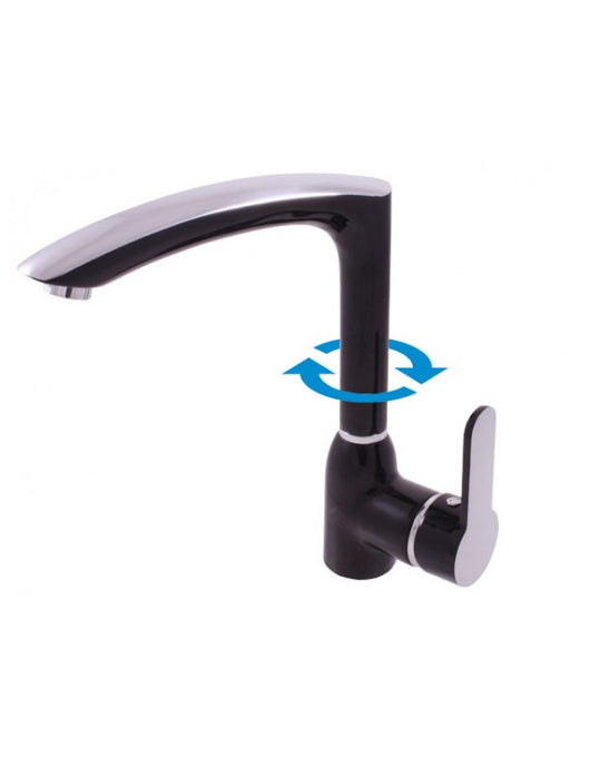 Miscelatore lavello girevole ZAMBEZE in ottone cromato nero