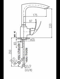 Miscelatore lavello girevole ZAMBEZE in metallo spazzolato ottone grigio