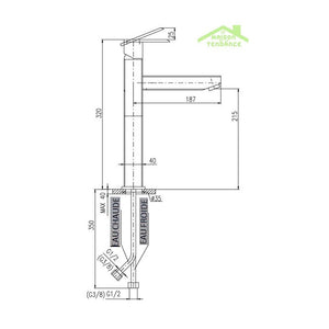 LOIRA miscelatore lavabo senza sifone ottone cromato oro