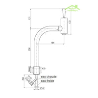 SEINA JOYSTICK Miscelatore lavabo 25,8 cm in ottone cromato nero