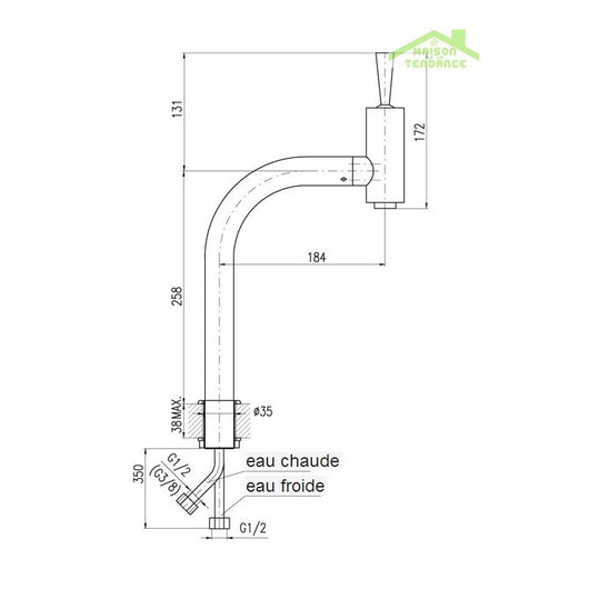 SEINA JOYSTICK Miscelatore lavabo 25,8 cm in ottone cromato nero