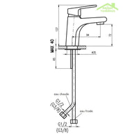 Miscelatore lavabo COLORADO in ottone cromato senza sifone